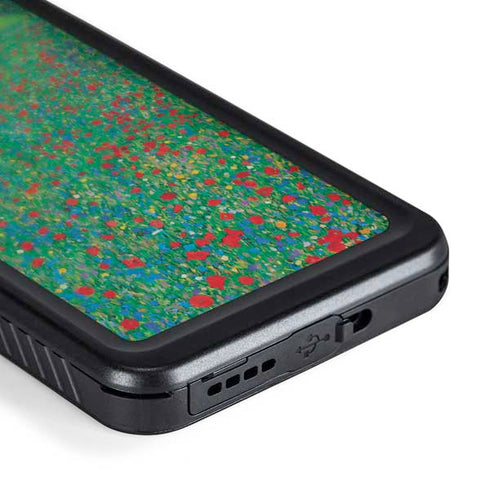 Poppy Field by Gustav Klimt Galaxy S24 Waterproof Case